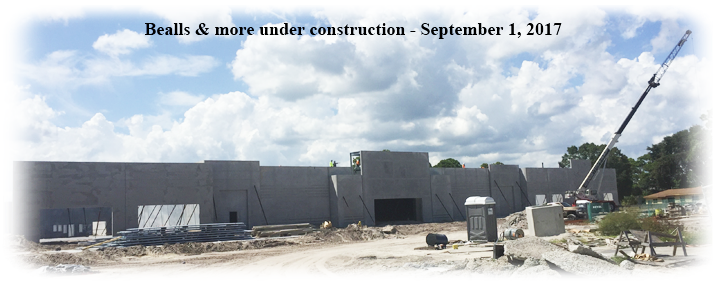 Construction of the Bealls & more building 9/1/17