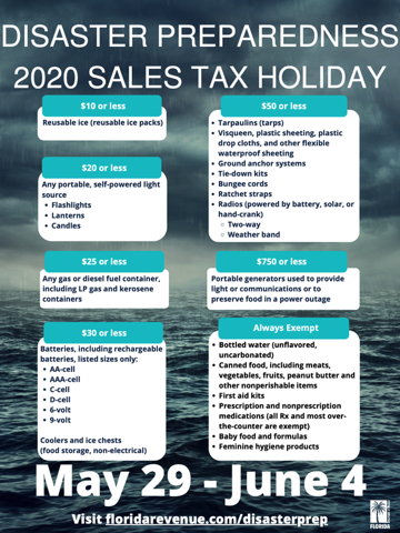 FL Hurricane Prep Tax Holiday