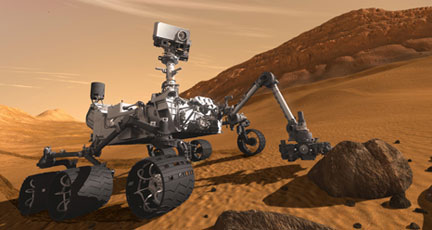 Graphic of Mars Curiosity rover.