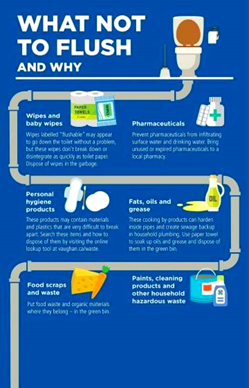 Don't clog the sewer
system by flushing these.