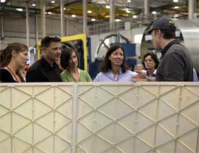 Astronauts with Elon Musk at SpaceX.
