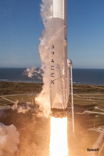 Falcon 9 booster blasting off