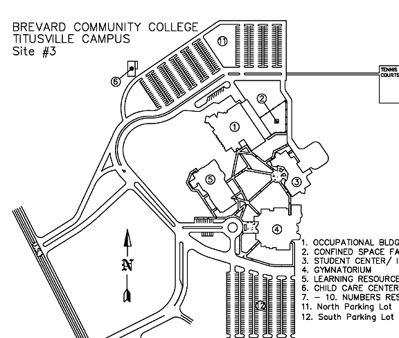 Map of BCC Titusville campus