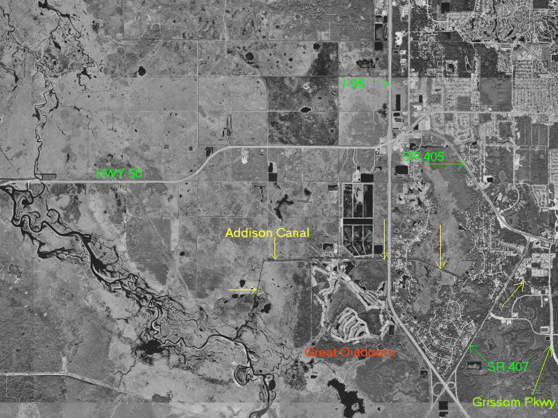 Aerial of Addison Canal - east section