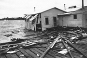 Scobie Dock Debris from hurricane.