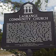LaGrange Community Church historic marker