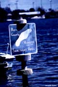 Brevard County Manatee sanctuary sign.