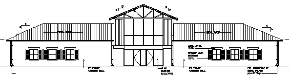 Front evevation drawing of the Harry T. Moore Cultural Center.