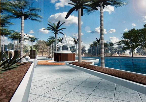 Projected view of Apollo monument.