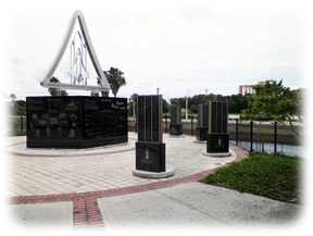 Monument to the workers on the Space Shuttle project.