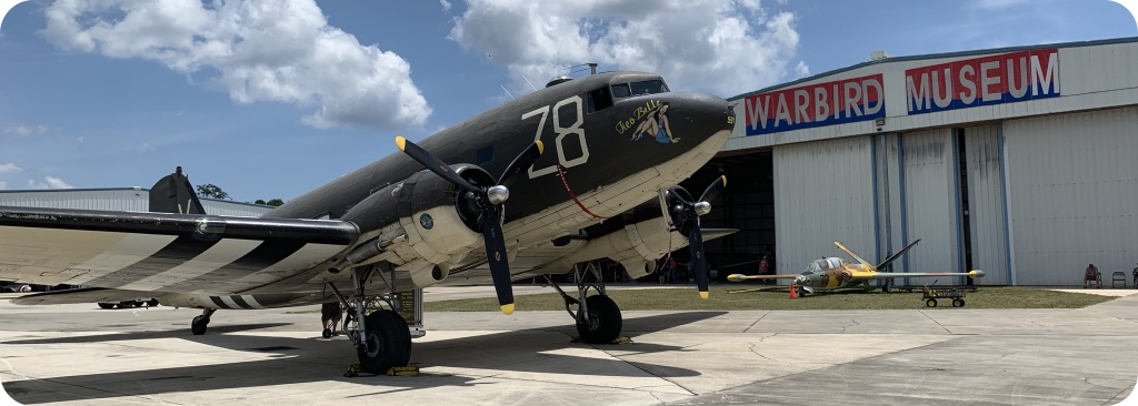 D-Day Douglas C-47 Skytrain at Titusville's
Valiant Air Command's Warbird Museum. 6/6/19.