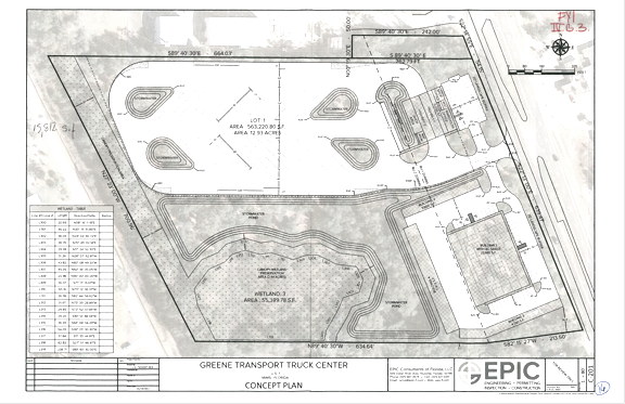 the preliminary plan for the Transport Truck Center
