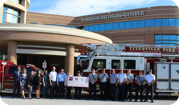 Titusville Fire Department presents a check