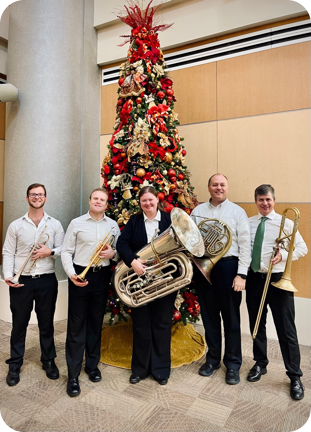 a small brass group from the Brevard Symphony Orchestra